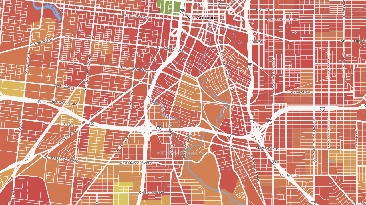Lone Star, San Antonio, TX Map of Burglary Rates