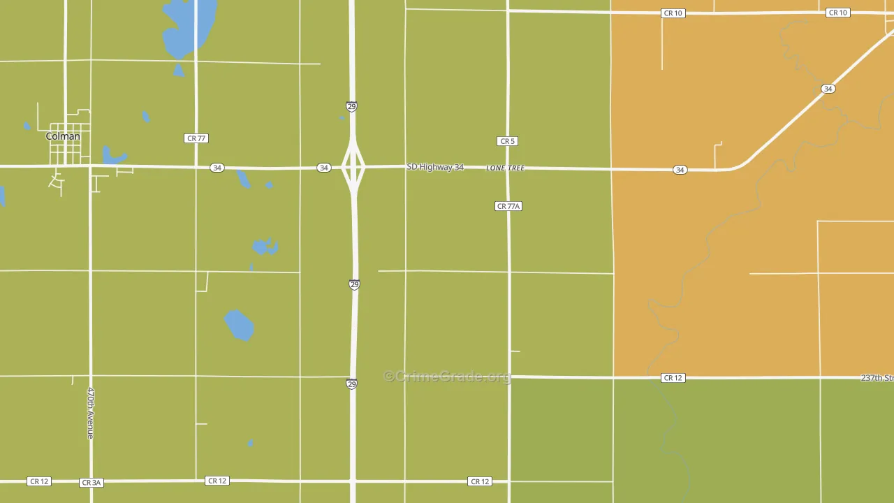 Lone Tree, SD Map of Burglary Rates