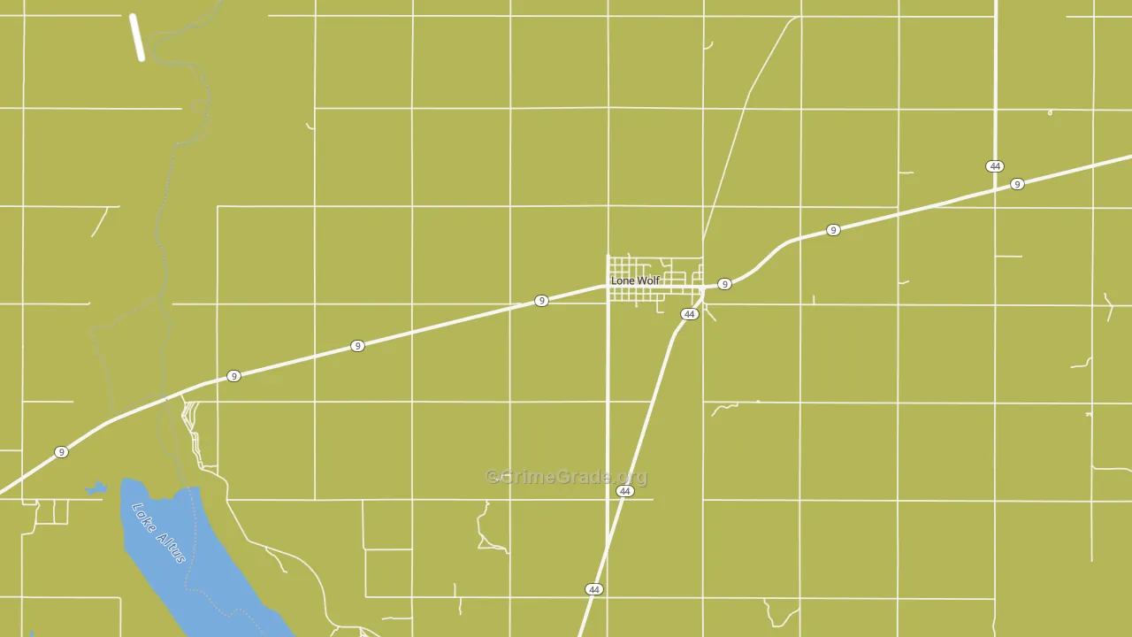 Lone Wolf, OK Map of Burglary Rates