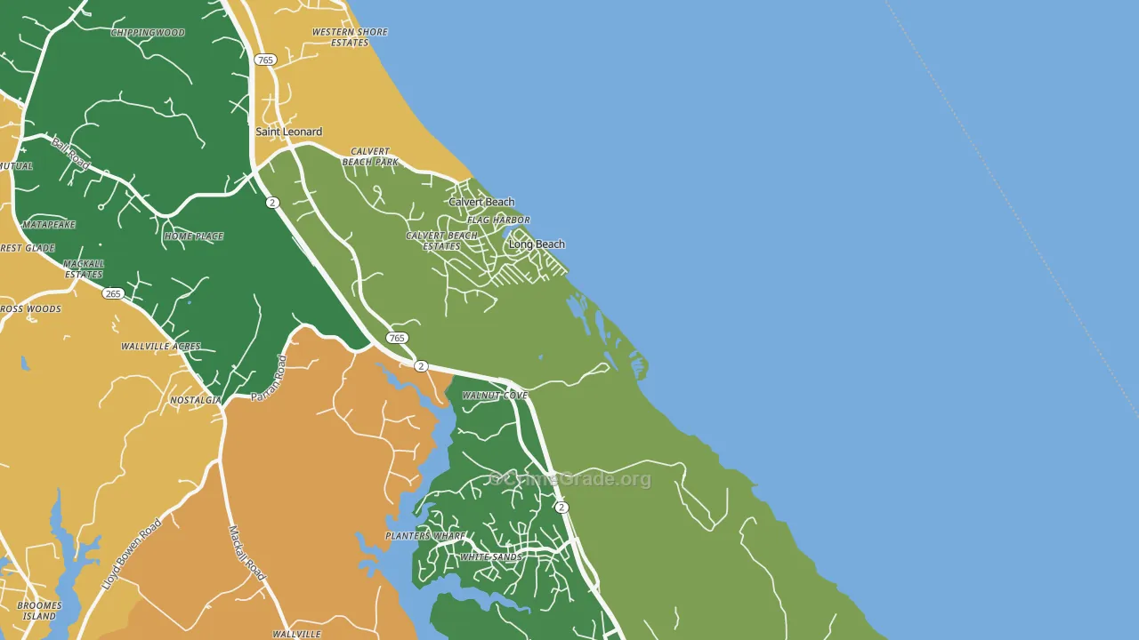 Long Beach, MD Map of Burglary Rates