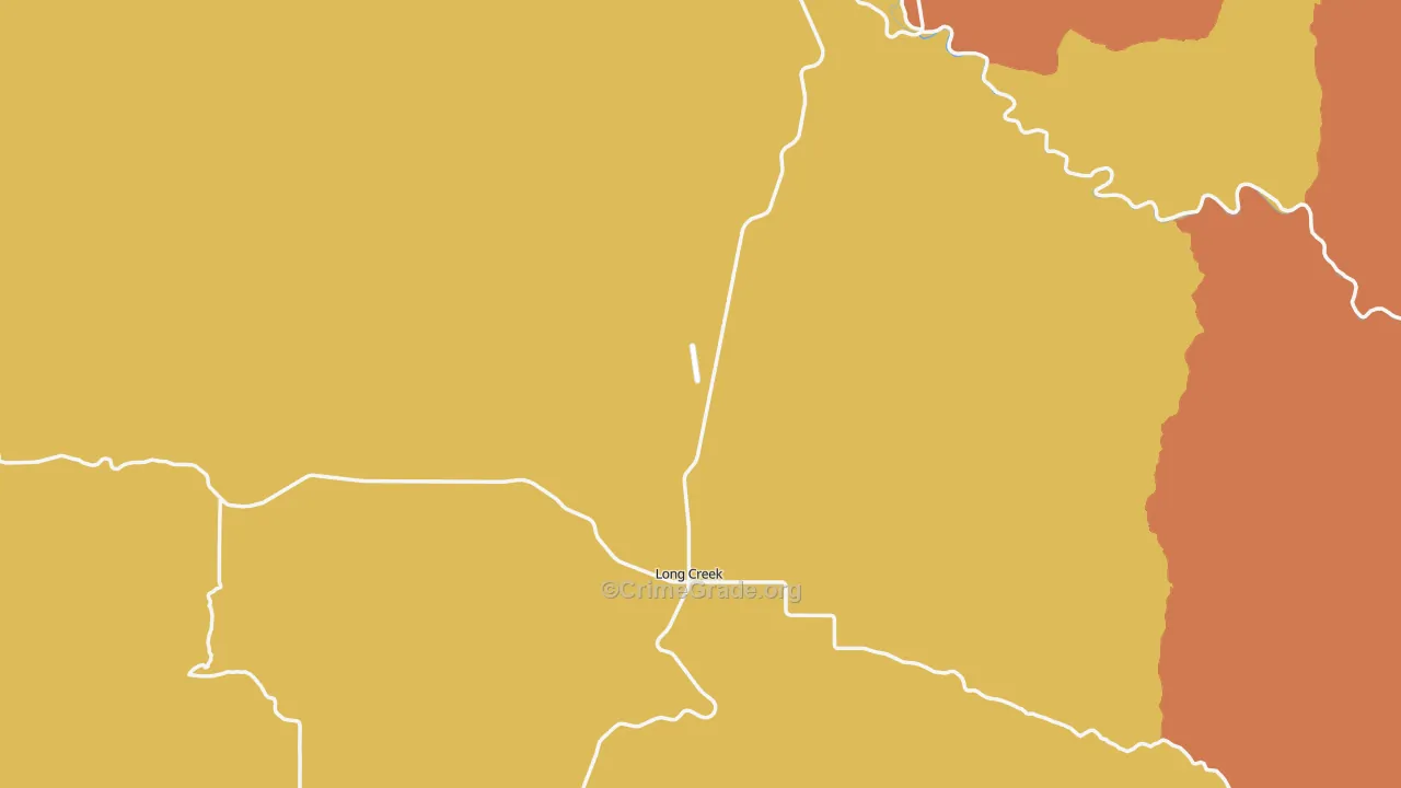 Long Creek, OR Map of Burglary Rates