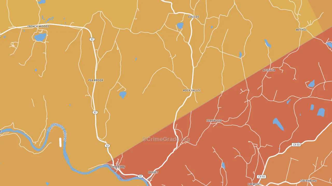 Long Eddy, NY Map of Burglary Rates
