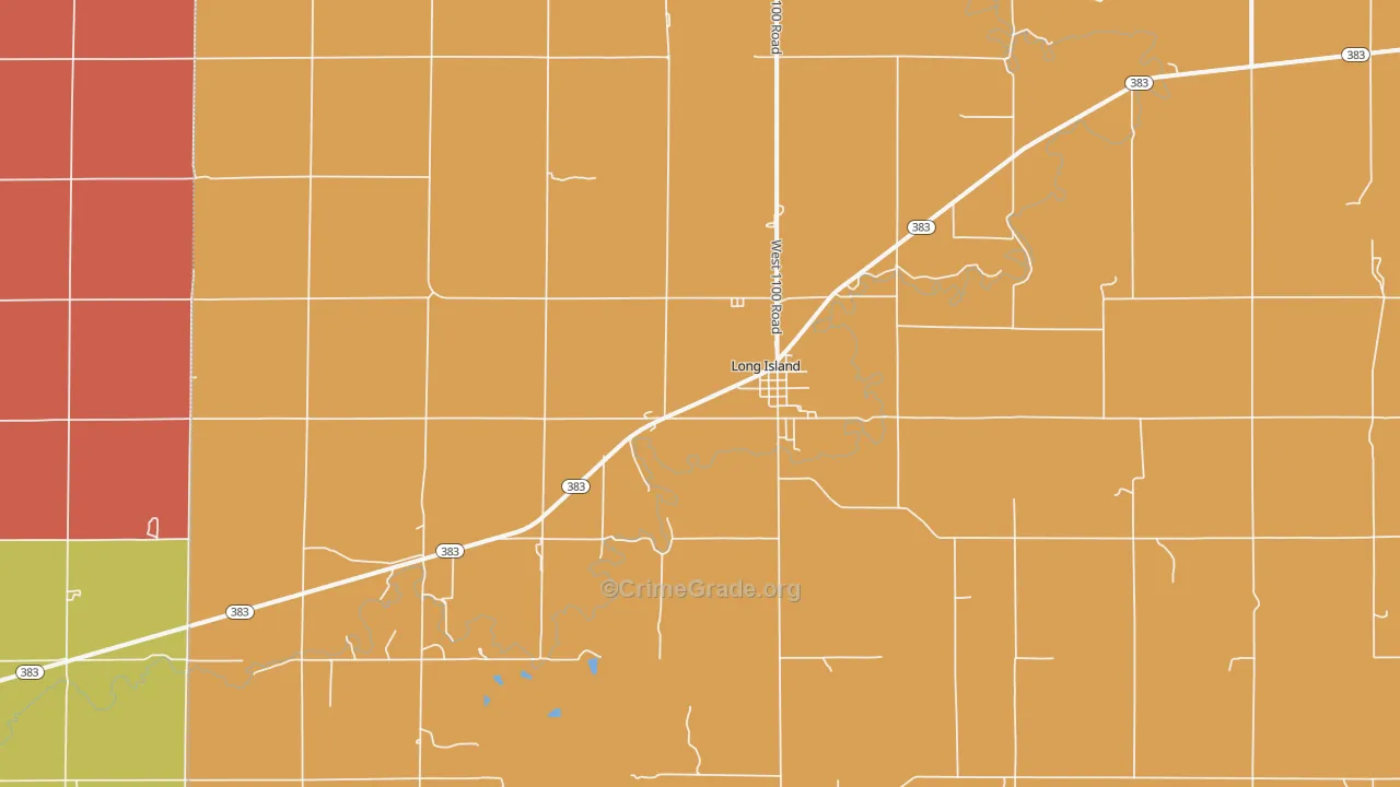 Long Island, KS Map of Burglary Rates
