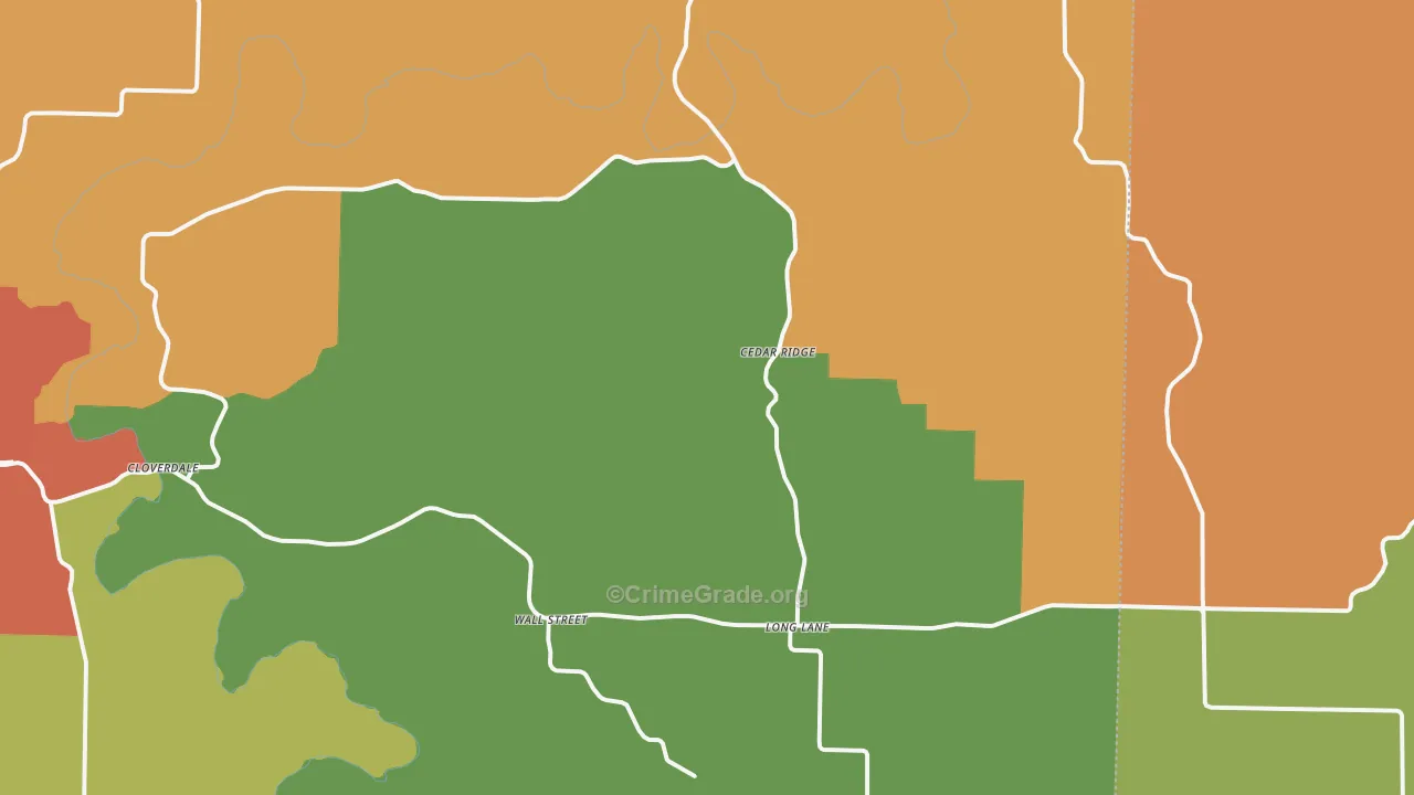 Long Lane, MO Map of Burglary Rates
