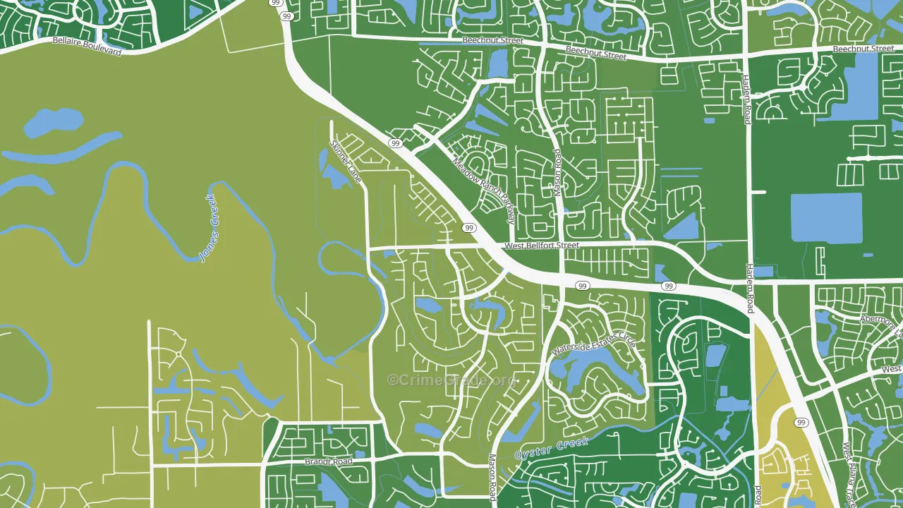 Long Meadow Farms, Richmond, TX Map of Burglary Rates