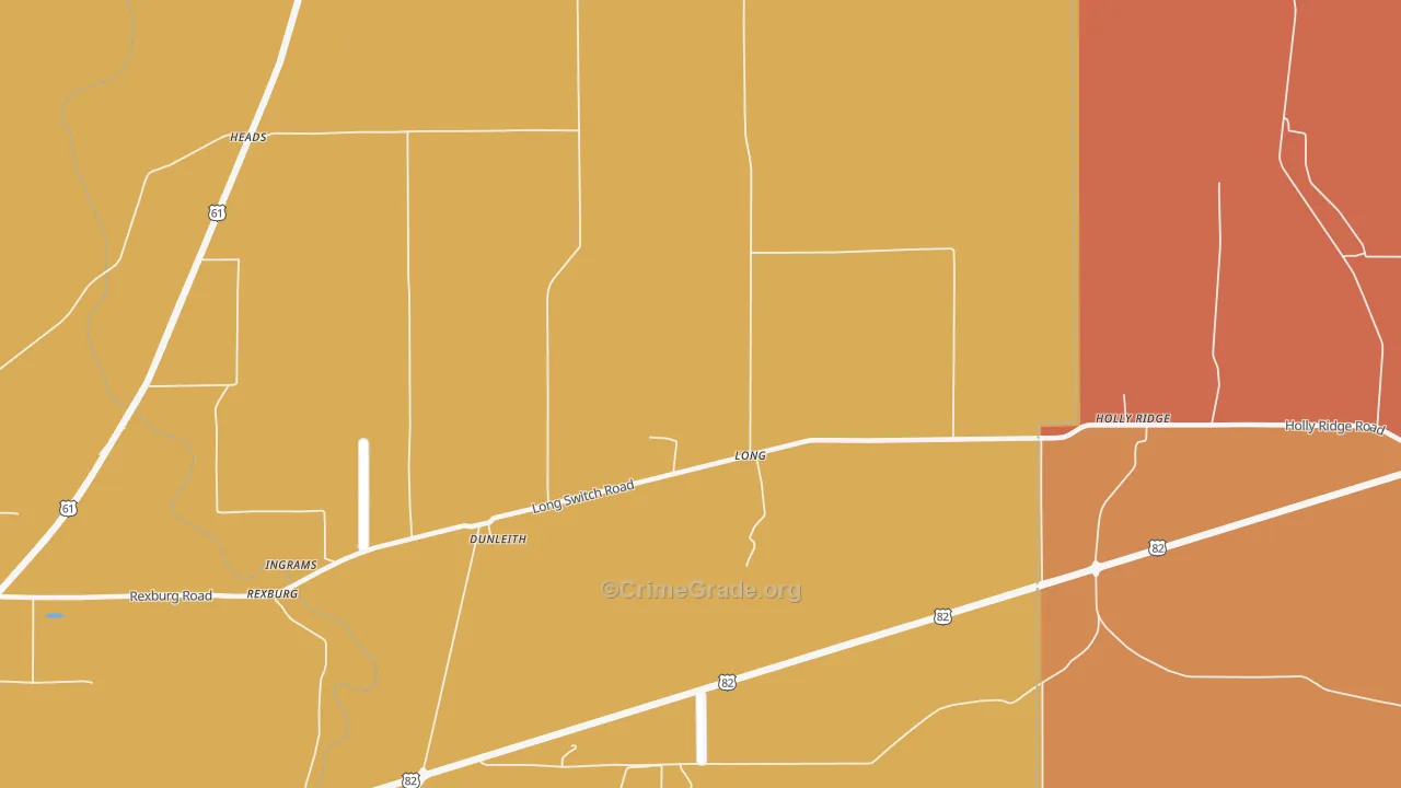 Long, MS Map of Burglary Rates