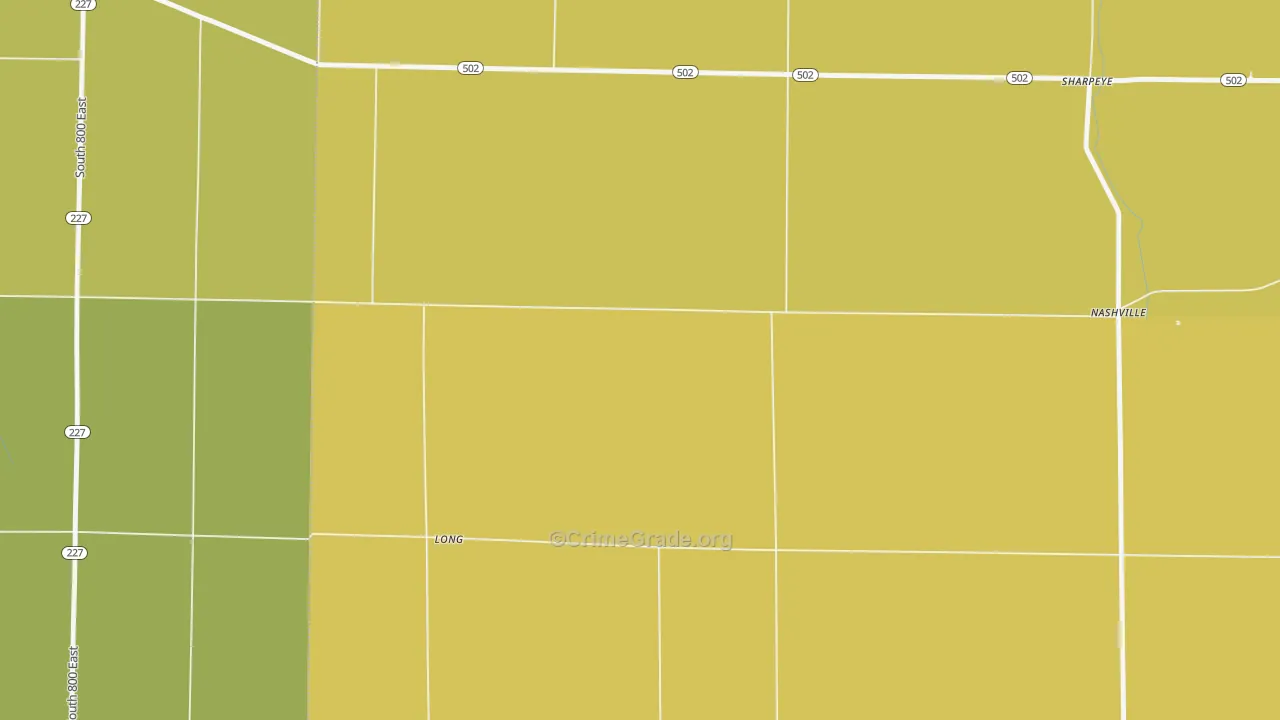 Long, OH Map of Burglary Rates