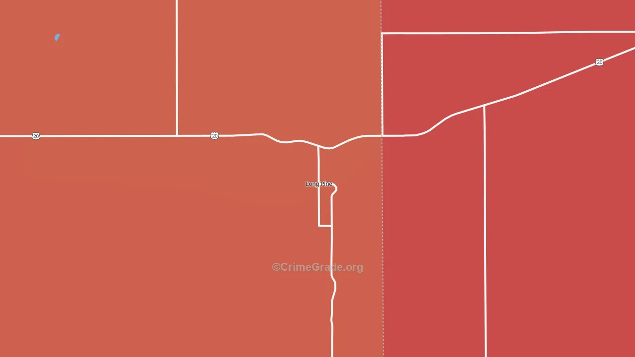 Long Pine, NE Map of Burglary Rates