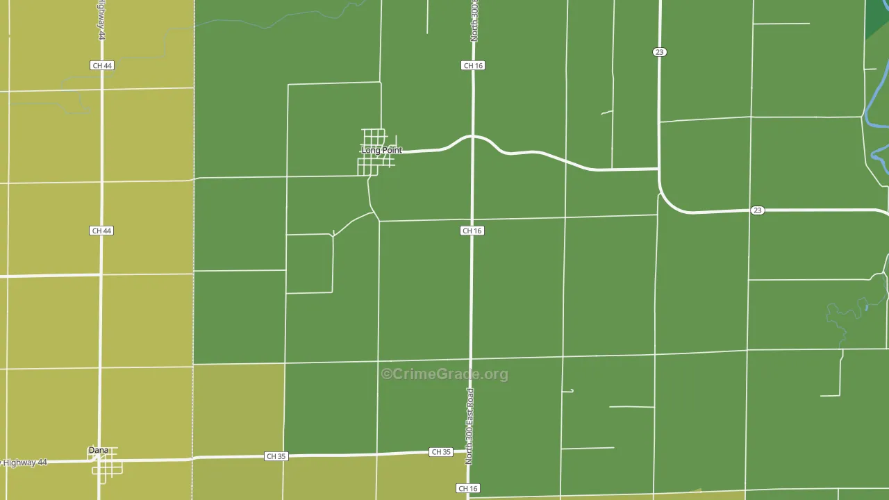 Long Point, IL Map of Burglary Rates