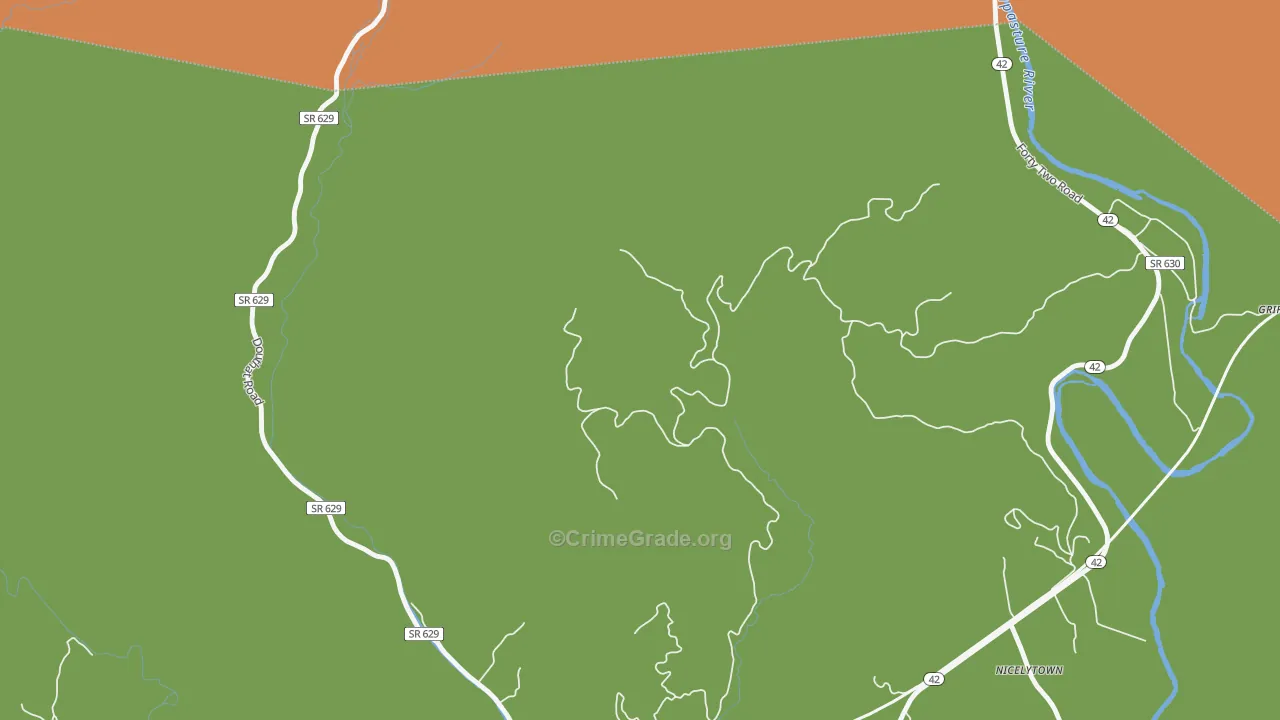 Longdale, VA Map of Burglary Rates