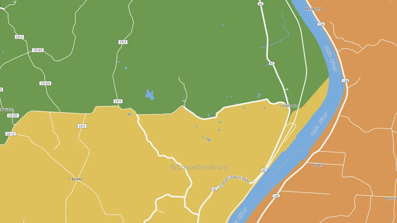 Longdale, WV Map of Burglary Rates