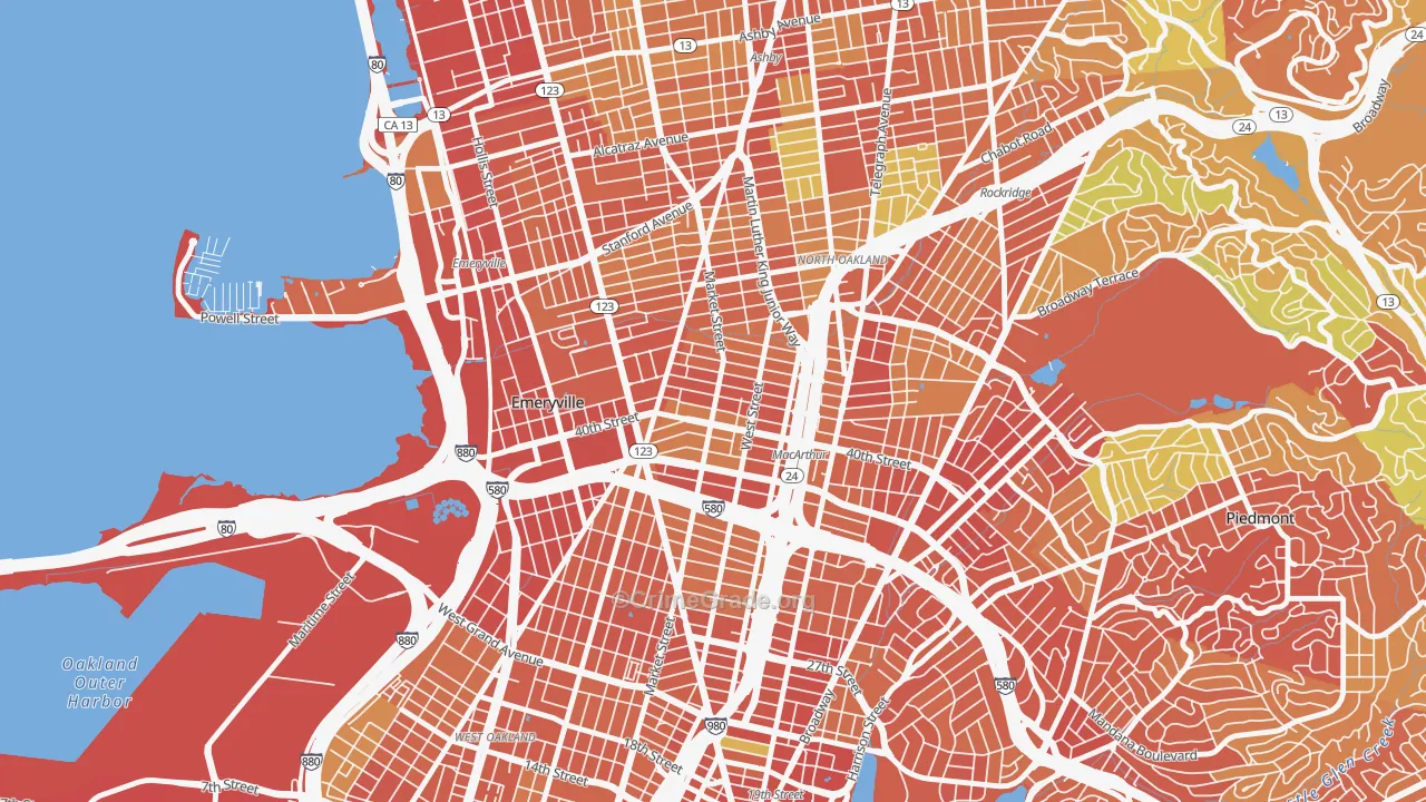 Longfellow, Emeryville, CA Map of Burglary Rates
