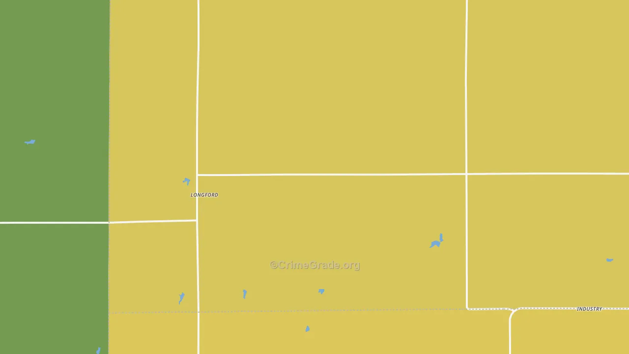Longford, KS Map of Burglary Rates