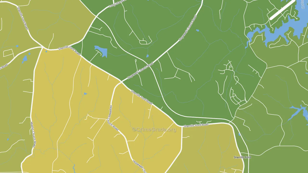 Longisland, NC Map of Burglary Rates