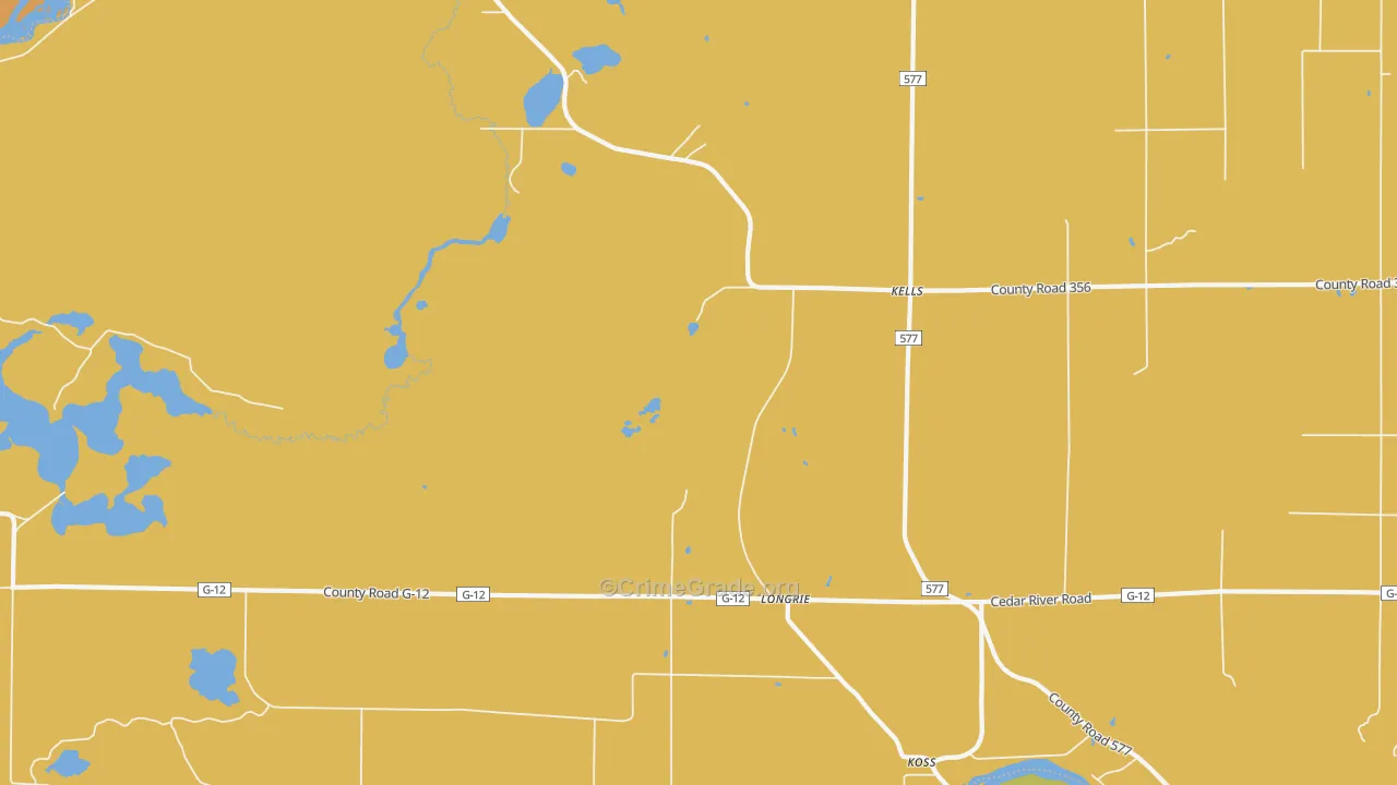 Longrie, MI Map of Burglary Rates