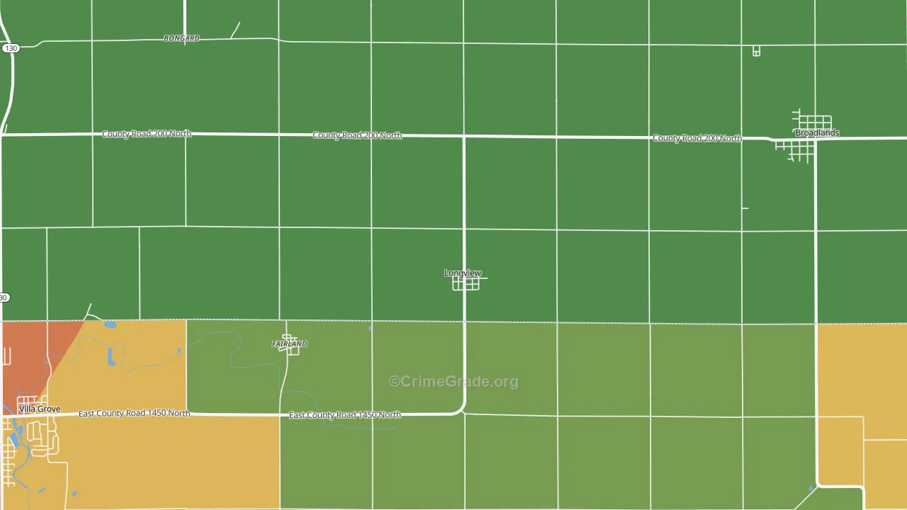 Longview, IL Map of Burglary Rates