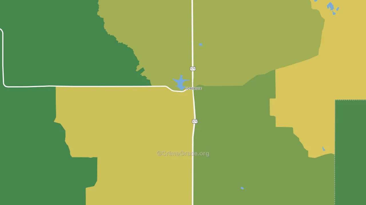 Longville, LA Map of Burglary Rates
