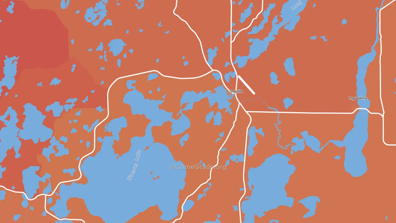 Longville, MN Map of Burglary Rates