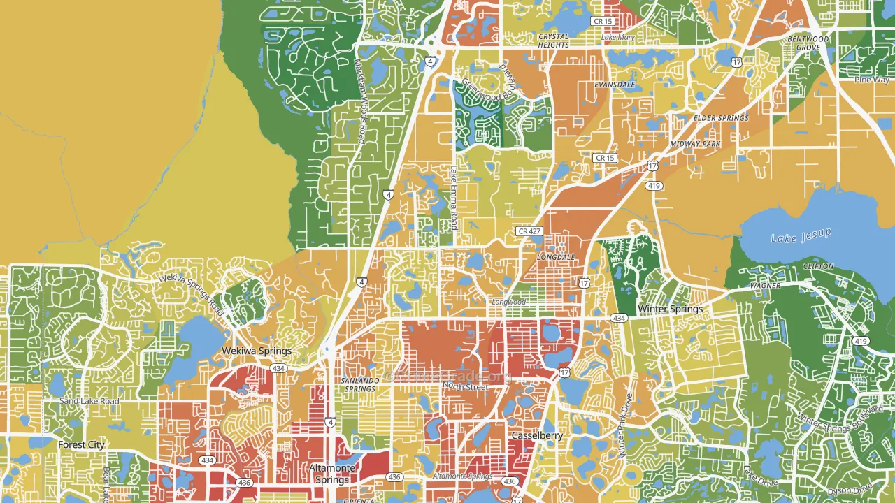 Longwood, FL Map of Burglary Rates
