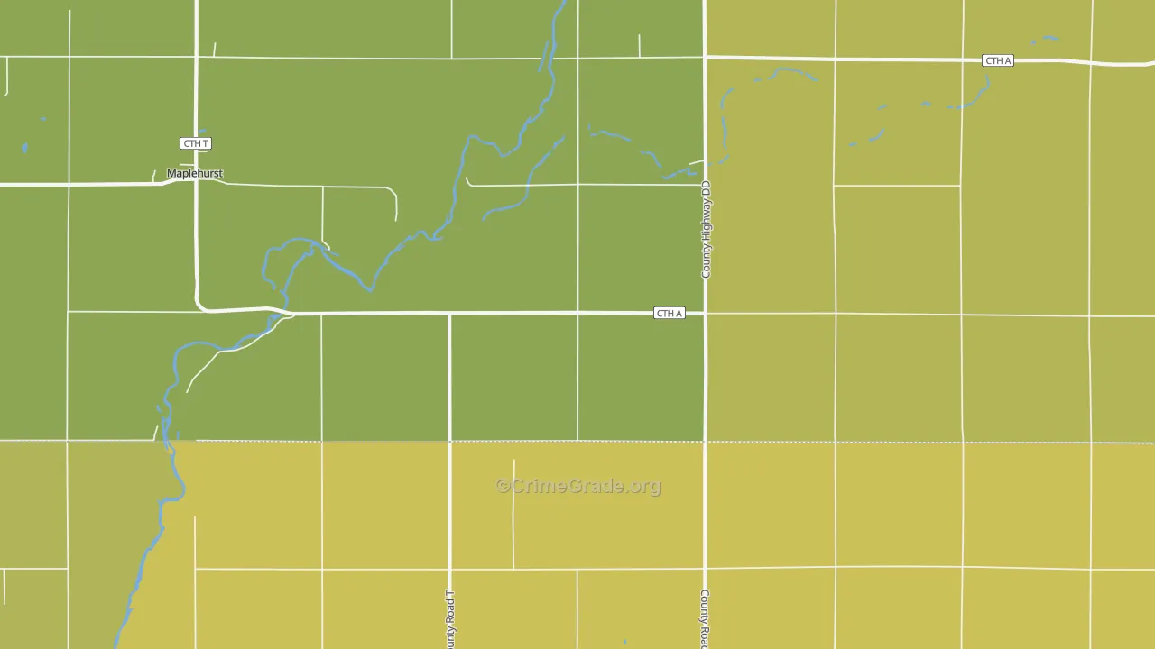 Longwood, WI Map of Burglary Rates