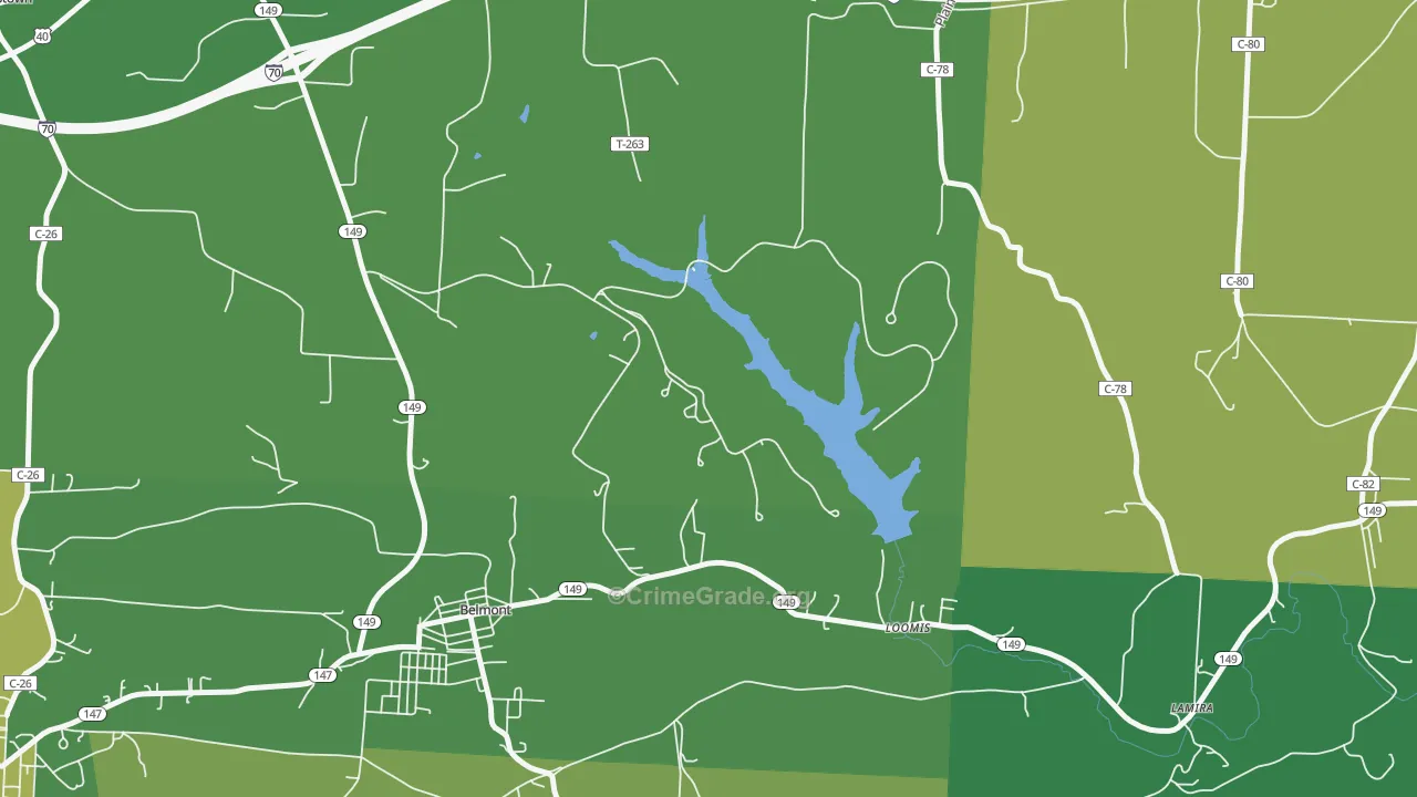 Loomis, OH Map of Burglary Rates