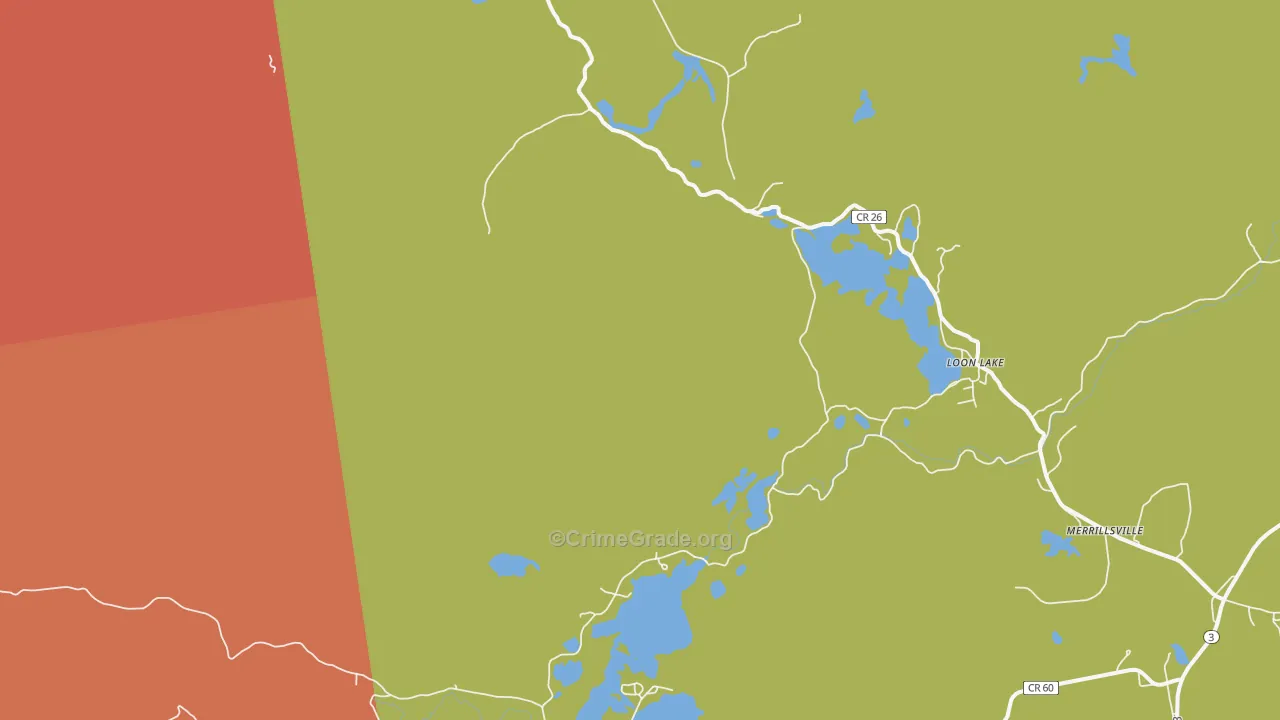 Loon Lake, NY Map of Burglary Rates