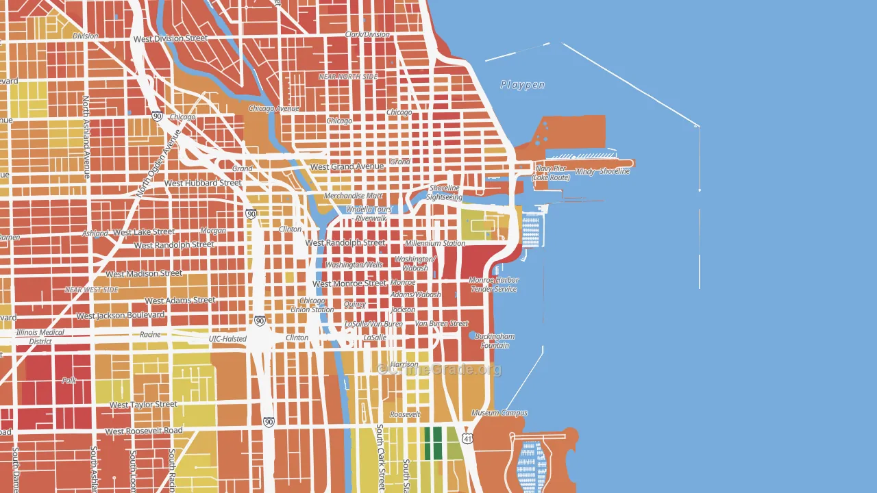 Loop, Chicago, IL Map of Burglary Rates