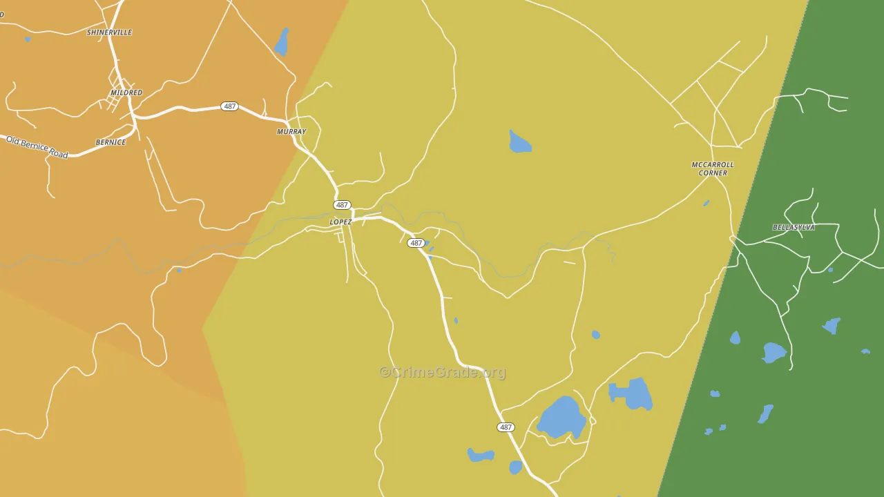 Lopez, PA Map of Burglary Rates