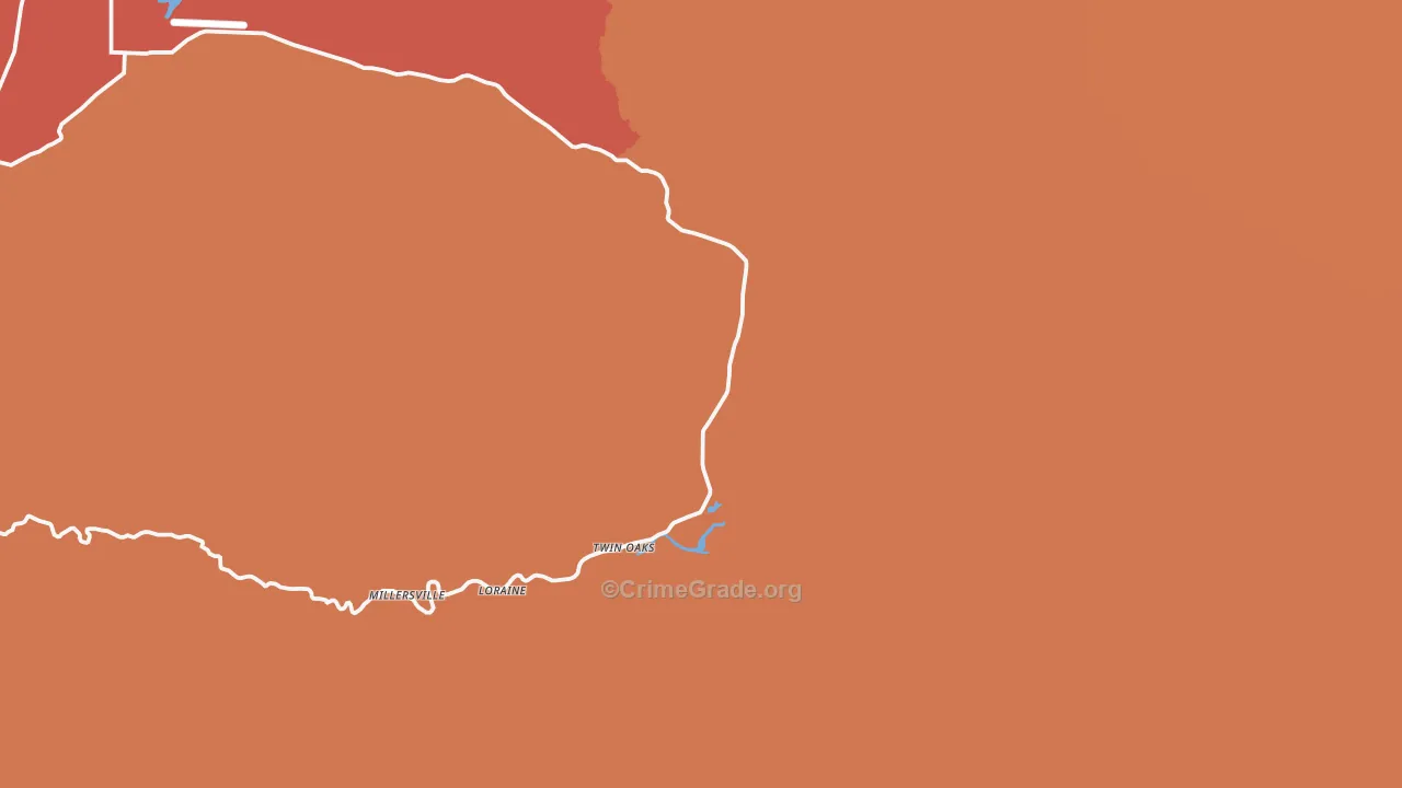 Loraine, CA Map of Burglary Rates