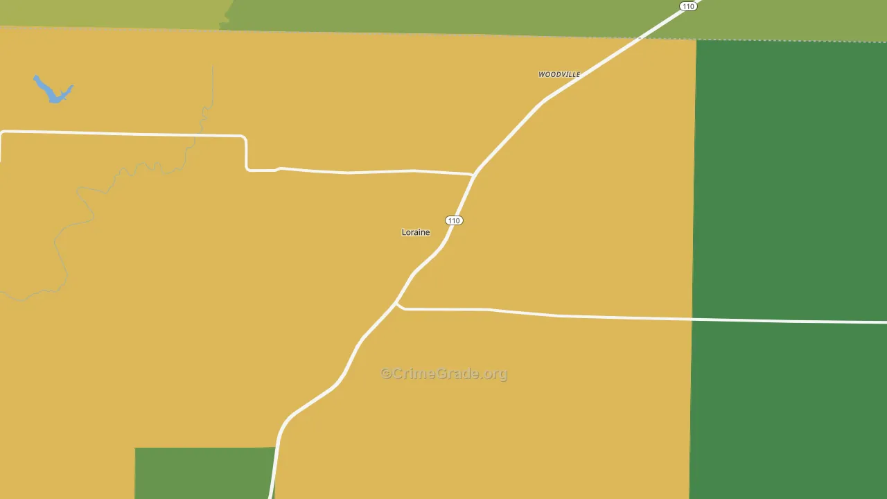 Loraine, IL Map of Burglary Rates