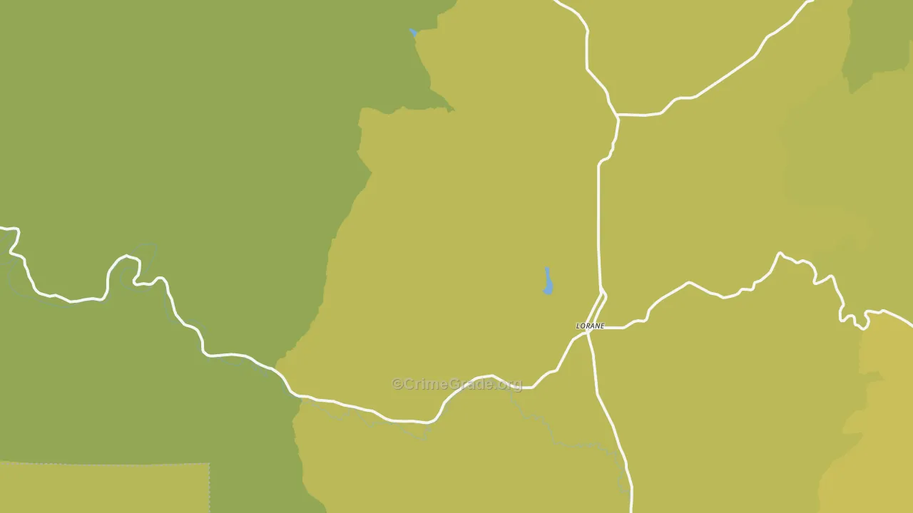 Lorane, OR Map of Burglary Rates