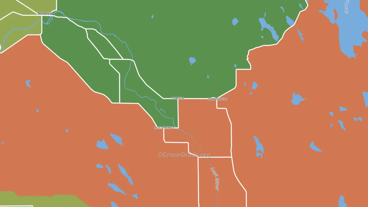 Lorella, OR Map of Burglary Rates