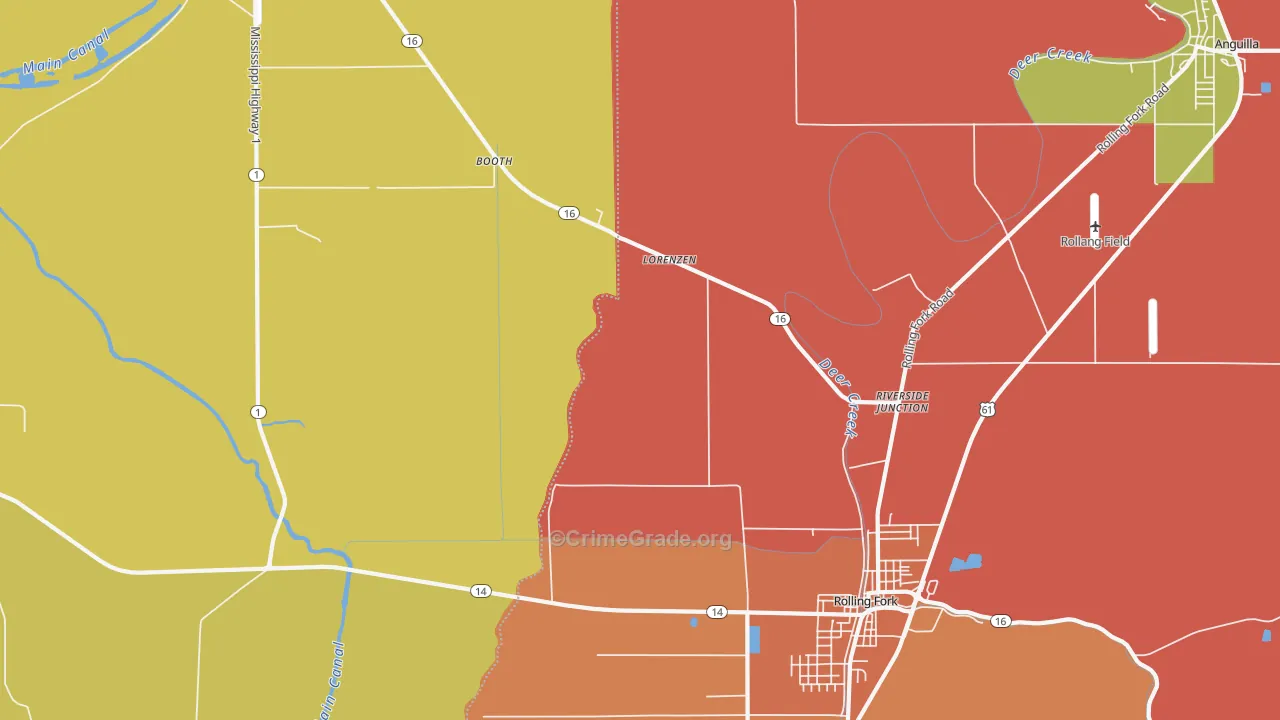 Lorenzen, MS Map of Burglary Rates