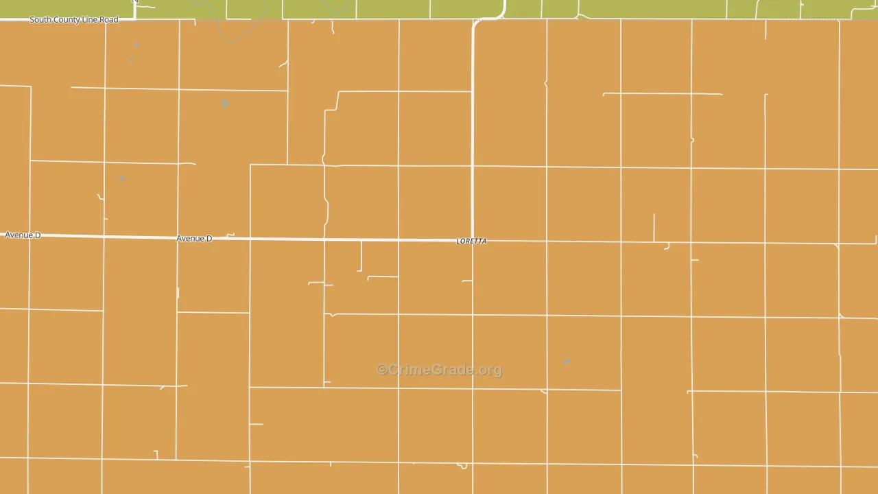 Loretta, KS Map of Burglary Rates
