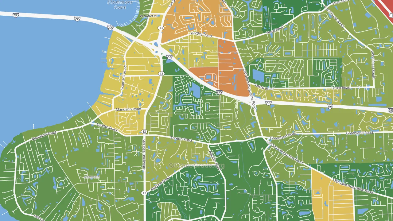 Loretto, Jacksonville, FL Map of Burglary Rates