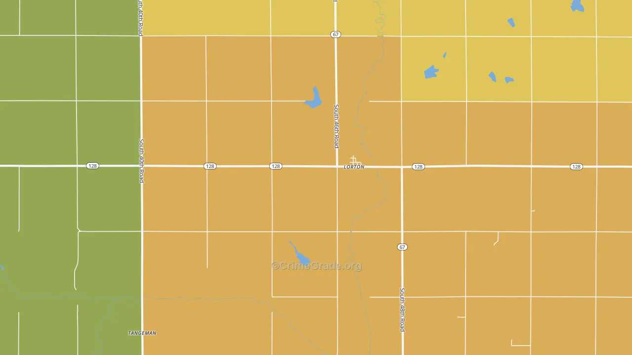 Lorton, NE Map of Burglary Rates