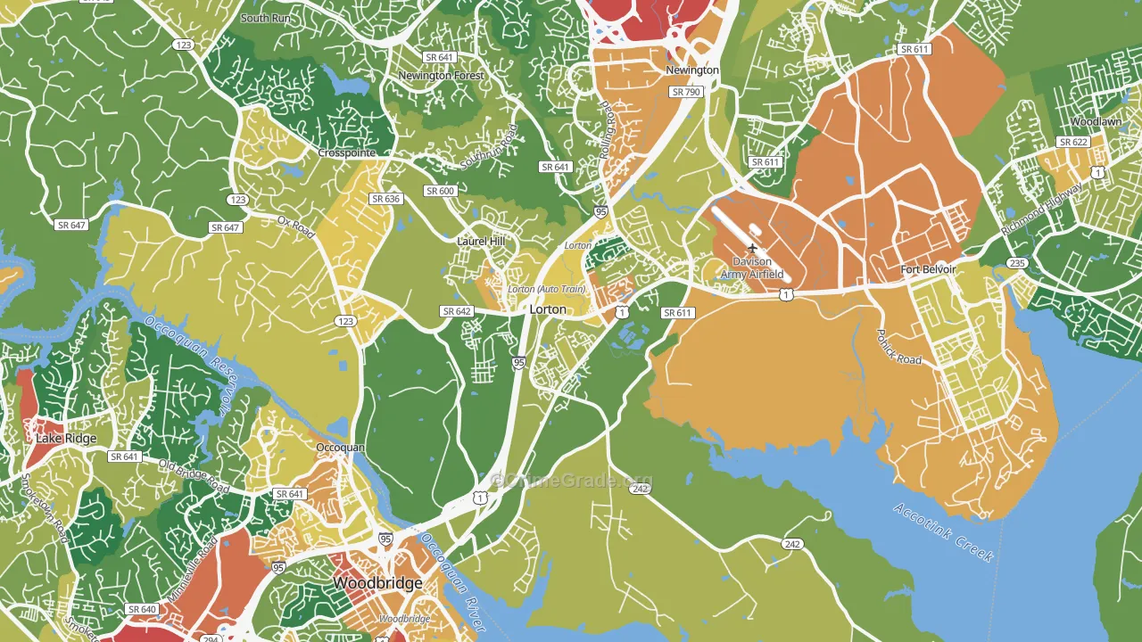 Lorton, VA Map of Burglary Rates