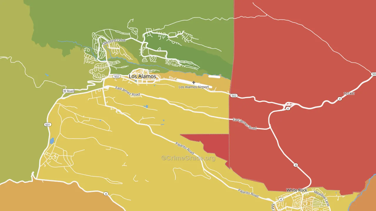 Los Alamos County, NM Map of Burglary Rates