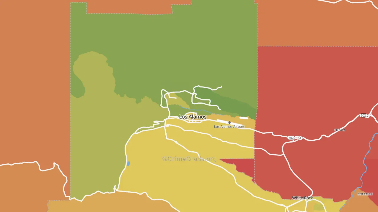 Los Alamos, NM Map of Burglary Rates