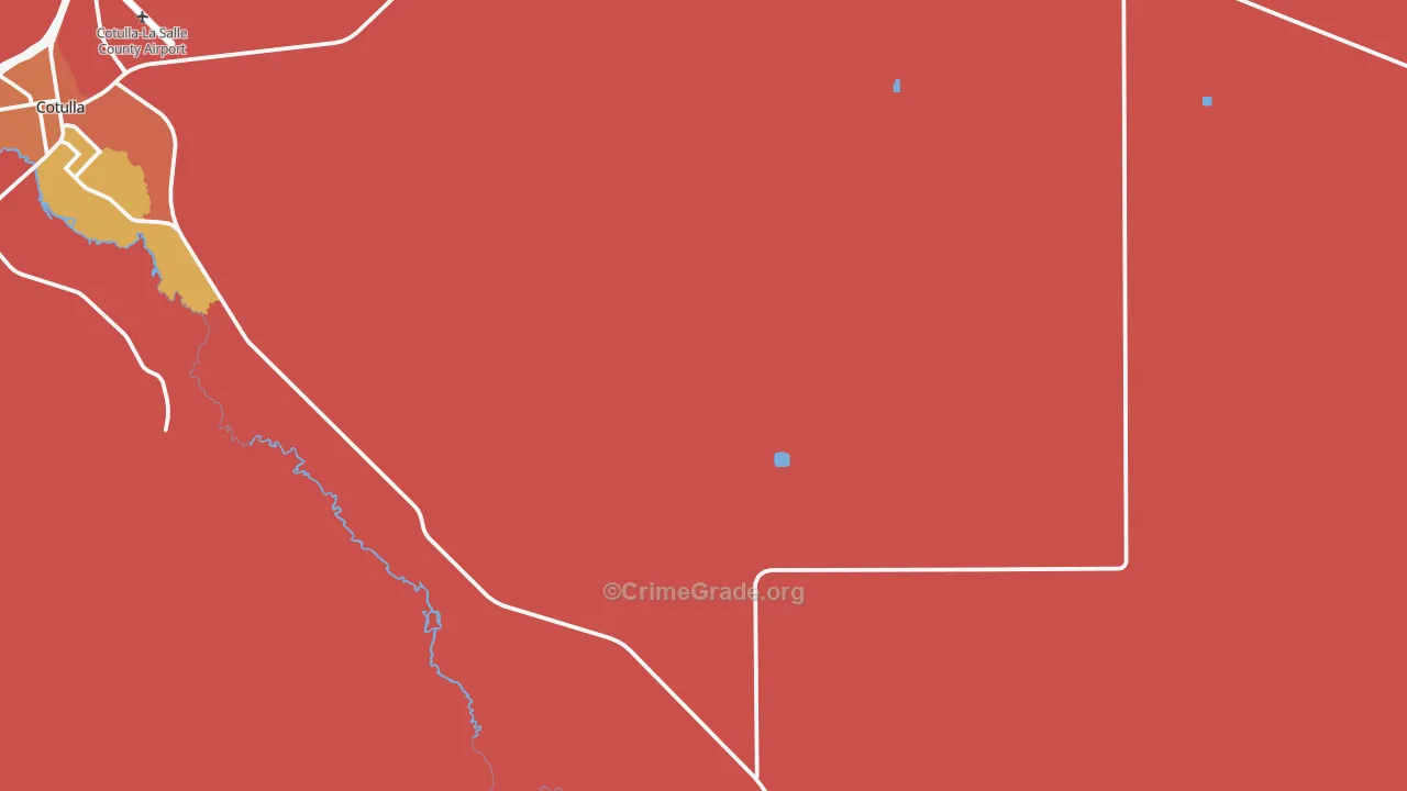 Los Angeles, TX Map of Burglary Rates