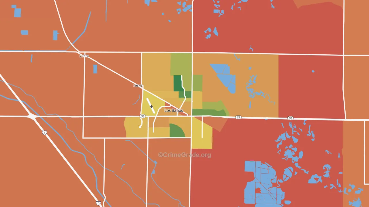 Los Banos, CA Map of Burglary Rates