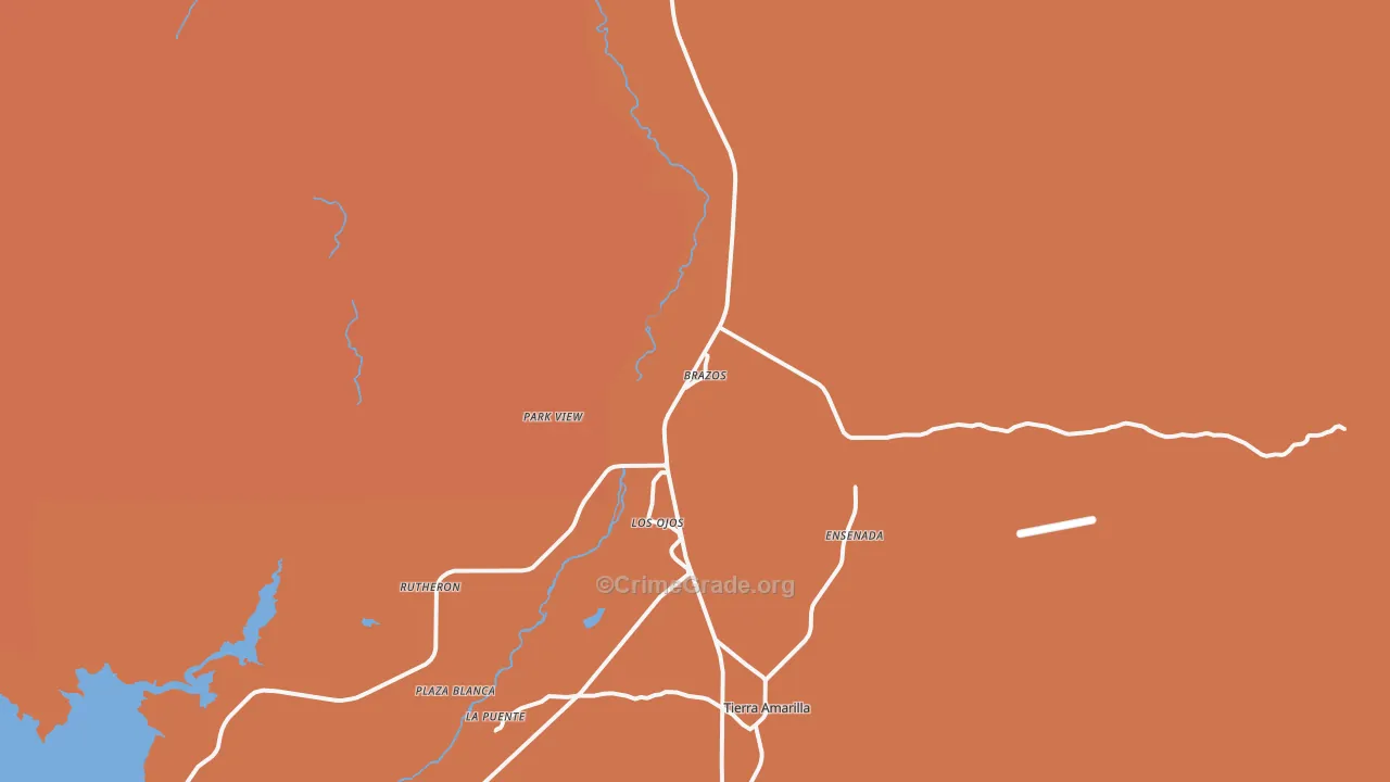 Los Ojos, NM Map of Burglary Rates