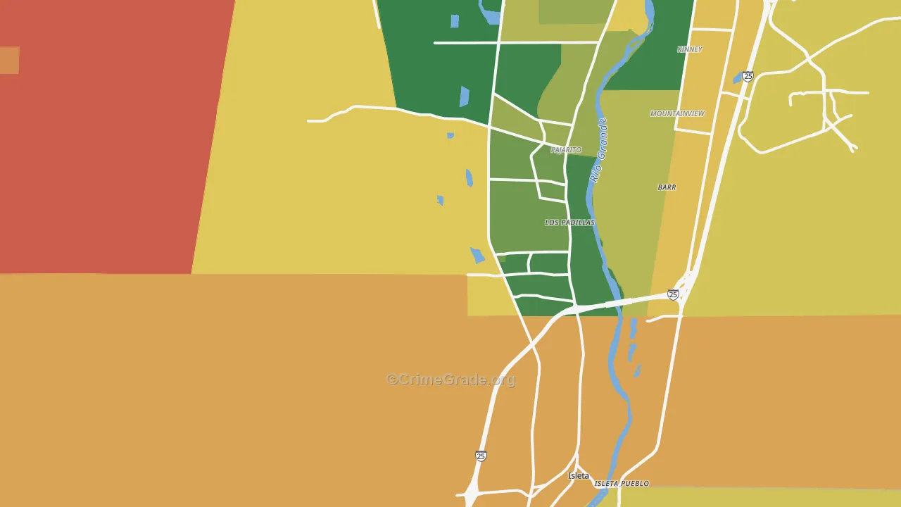 Los Padillas, NM Map of Burglary Rates