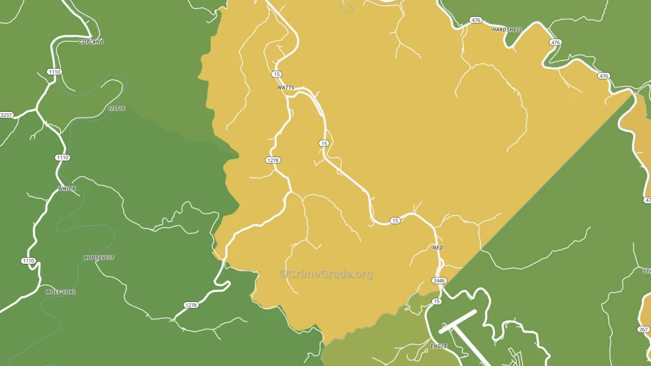 Lost Creek, KY Map of Burglary Rates
