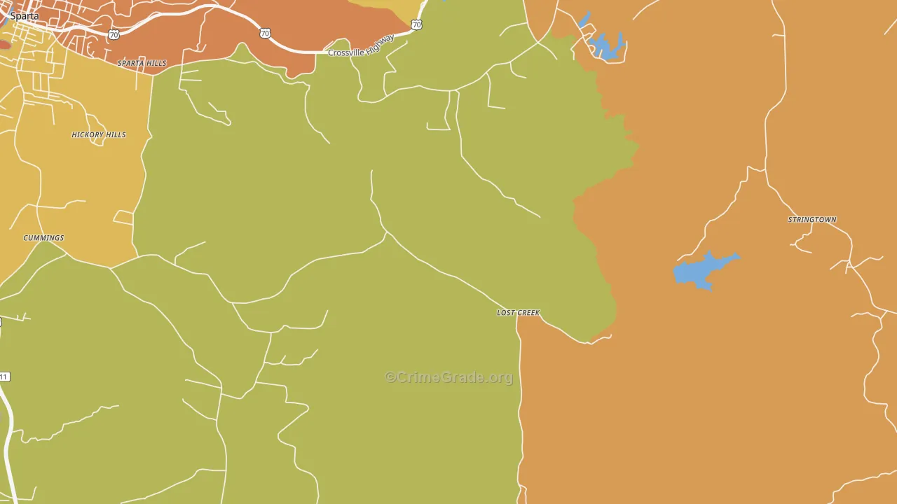 Lost Creek, TN Map of Burglary Rates