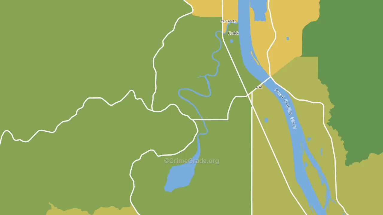 Lost Creek, WA Map of Burglary Rates