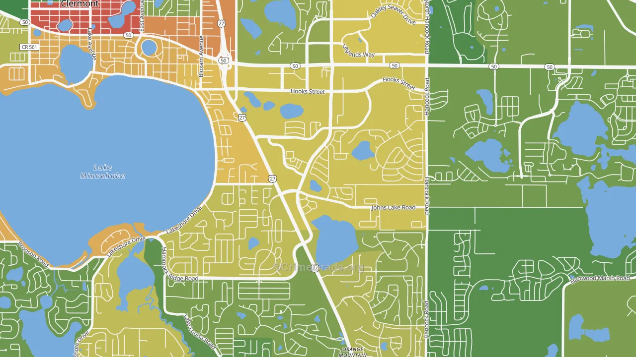 Lost Lake, Clermont, FL Map of Burglary Rates