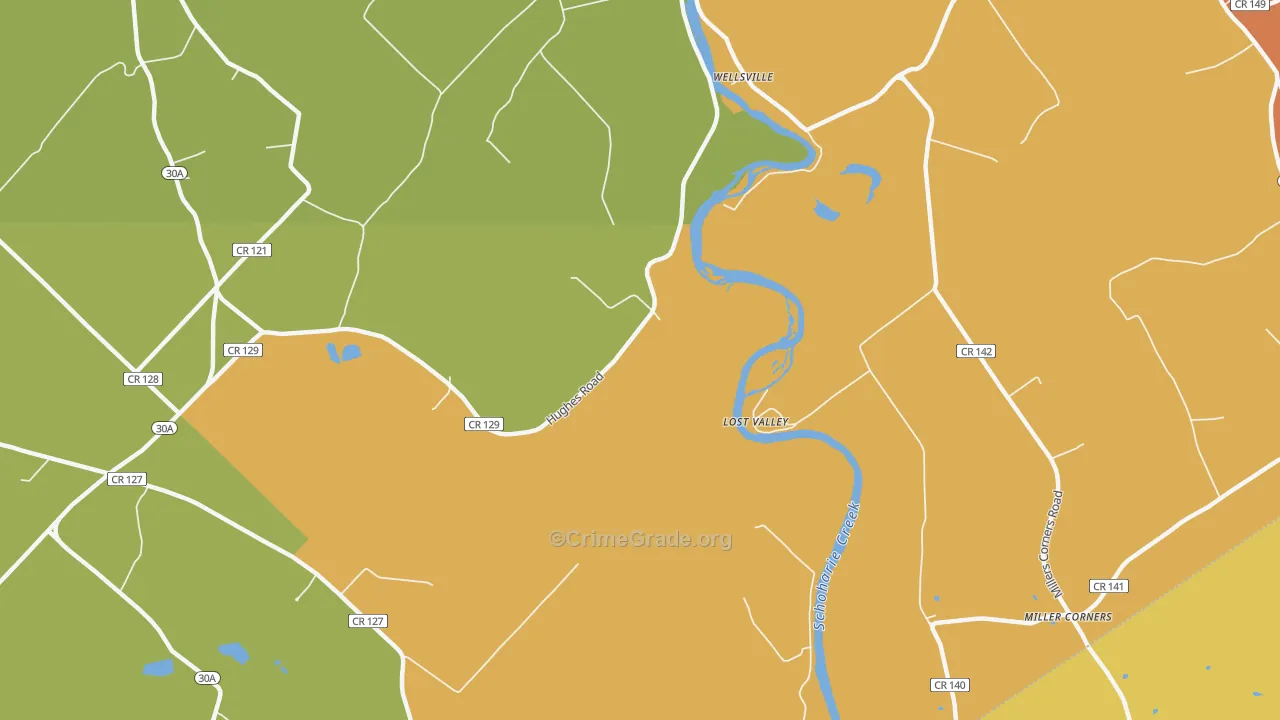 Lost Valley, NY Map of Burglary Rates