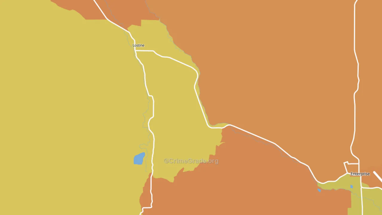Lostine, OR Map of Burglary Rates