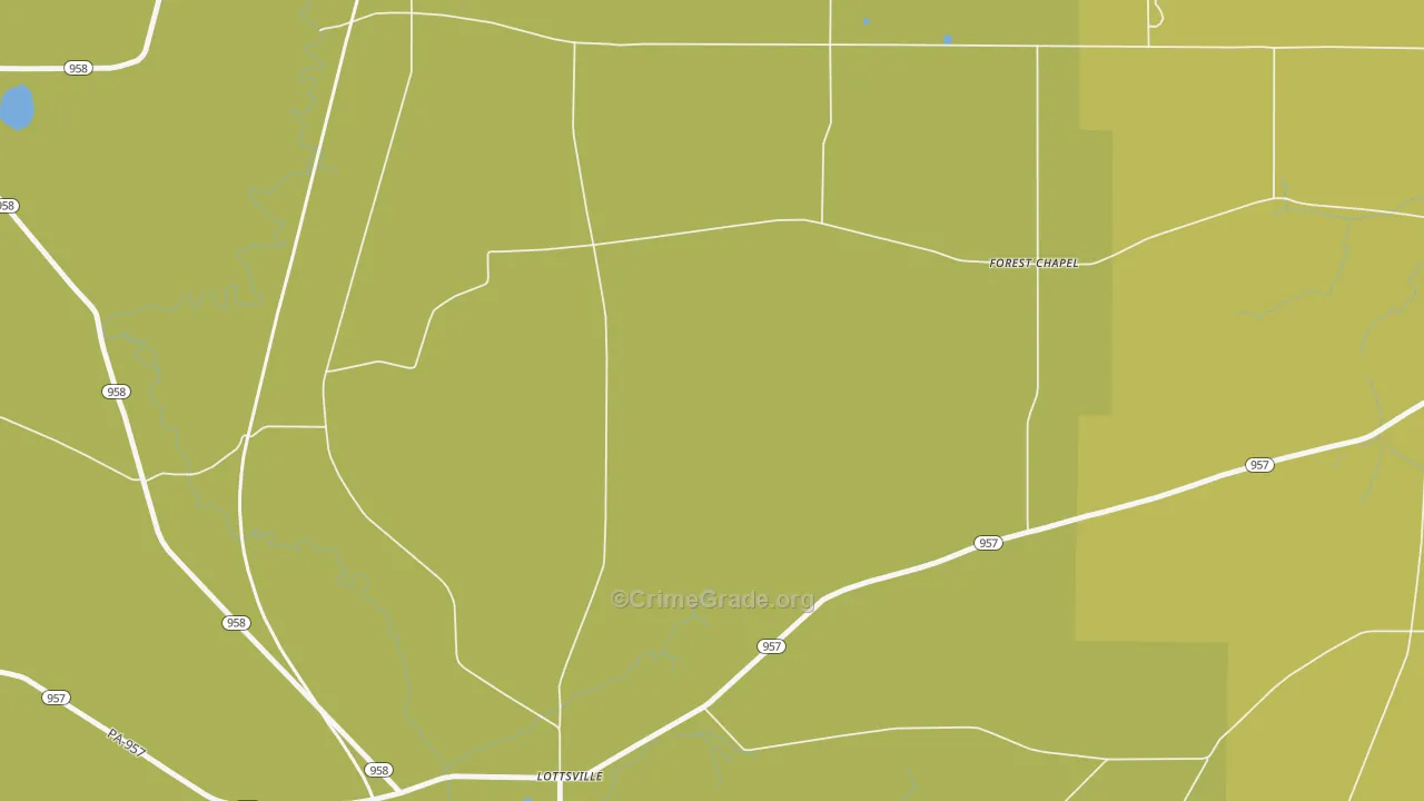 Lottsville, PA Map of Burglary Rates